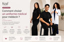 Médecins portant des uniformes médicaux Kral et une blouse médicale blanche illustrant le guide pour choisir un uniforme médical confortable, élégant et adapté aux professionnels de santé.