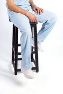 Kral uniforme et pyjama médical collection le col homme bleu ciel