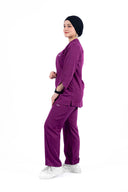 Kral uniforme et pyjama médical collection 3/4 femme prune royale