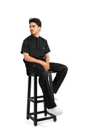 Kral uniforme et pyjama médical collection le col homme noir
